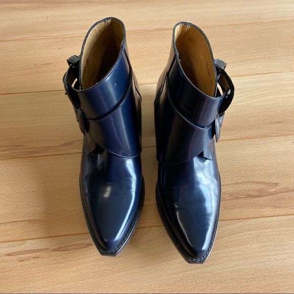 𝅺TOGA Pulla Blue Two-Buckle Western Boots - Picture 2 of 6